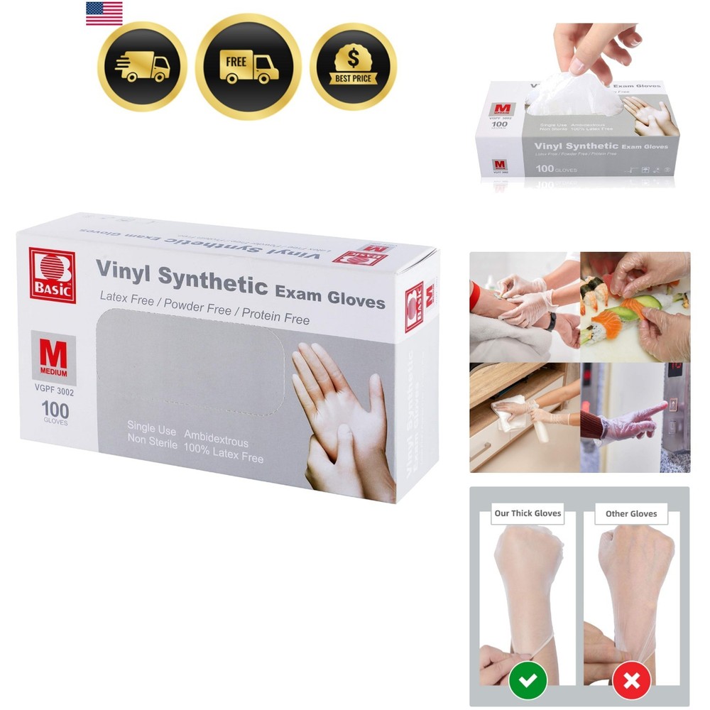 Disposable Medical Clear Vinyl Exam Gloves Industrial Gloves – Latex-Free & P…