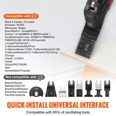 Universal Quick Release, 30-Pieces Multi Tool Blade Kit, 8 Types for Wood, Metal
