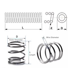 Wire Dia 0.2mm Compression Pressure Spring OD 1.5-2-2.5-3-4mm Stainless Steel A2
