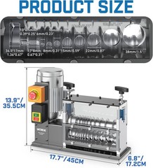 Electric Wire Stripping Machine 0.06”-1.5” 11 Channels Workshop 1.5-38mm 370W