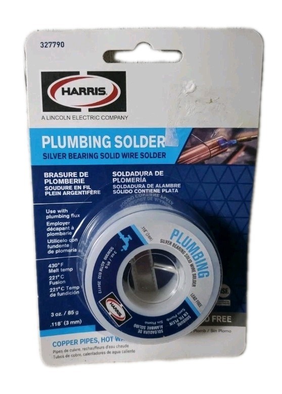 PLUMBING SOLDER Silver Bearing Solid Wire Solder 3 oz #327790 NEW