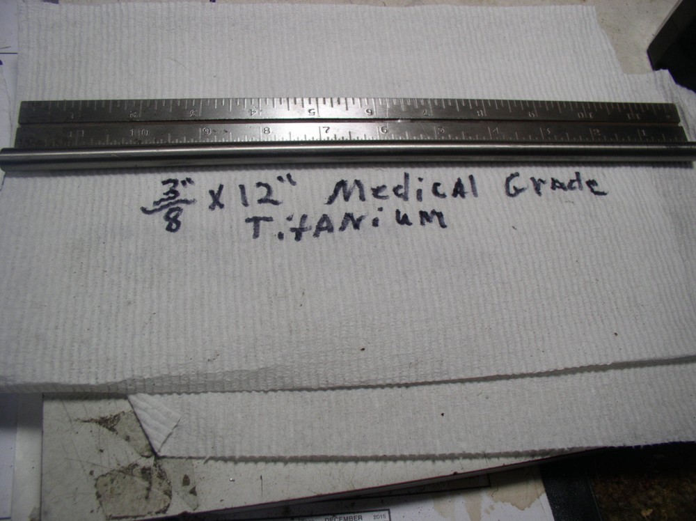 3/8″ TITANIUM ROUND ROD BAR 6 AL-4VELI 1 pc. 12″LONG MEDICAL GRADE 23