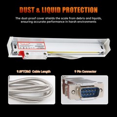 TOAUTO 2/3 Axis 8” Digital Readout LED Dro Glass Linear Scale for Milling Lathe