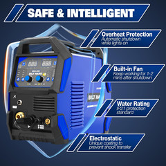 200A -110V/220V 6-In-1 Welding Machine Aluminum Mig/Flux Core Mig/Lift Tig/Stic