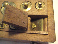 Antique Early 1900s Metric Weight set in Fitted Hardwood Box APOTHICARY