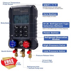 Rogvoc Digital Manifold Gauge 3-Way Standard
