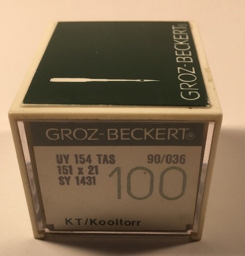BOX OF 100 GROZ-BECKERT INDUSTRIAL SEWING NEEDLES 154TAS SIZE 90/036