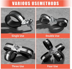 24PCS 1 Inch Stainless Steel Cable Clamps with Two Kinds of Screws,Rubber Cushio