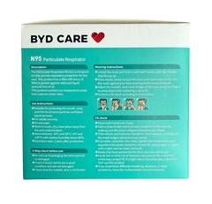 8 Boxes, 160 Count BYD Genuine N95 Foldable Particulate Respirator Face Masks