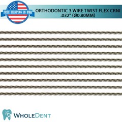 Orthodontic Dental CrNi 3 Strands Wire Twist Flex .032″ (Ø0.80mm) Intraoral