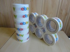 TWO ROLLS of eBay Branded Packaging Shipping Tape with Color Logo 75Yds x 2 in.