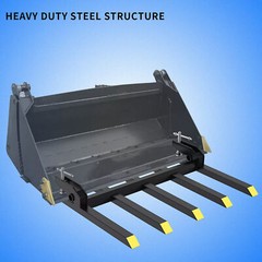 42″ Heavy Duty Debris Fork for Tractor Skid Steer Buckets Clamp on Trash Forks