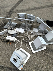 Clover POS Touchscreen Terminals Lot with Credit Card Readers & Power Adapters