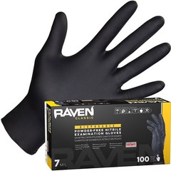 1PC SAS SAFETY 66518 Raven Powder-Free Nitrile Disposable Gloves, Large