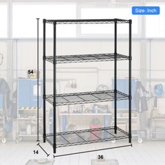 4 Tier Shelving Unit NSF Wire Shelf Metal Large Storage Shelves Heavy Duty Heigh