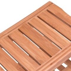 Giantex Bamboo Shower Bench Seat Storage Shelf Shower Spa Chair Seat Bench
