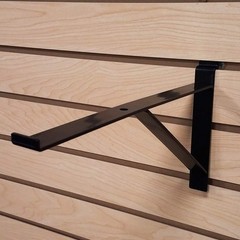 12″ Black Heavy Duty Slatwall Brackets – Securely Display Your Shelves (4 Pack)