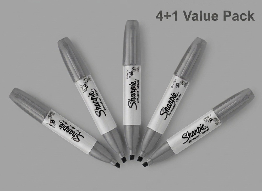 Sharpie Permanent Marker Chisel Tip Slate Gray 5-pack