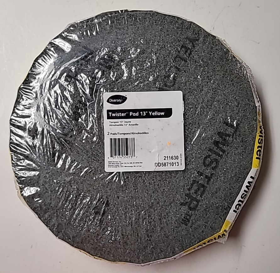 Diversey Twister Pad 13″ Yellow 2 Pads Set- Floor Scrubbing Pads