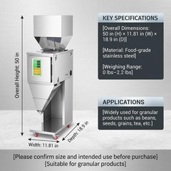 Particle Filling Machine, 0.1-2.2 lbs/10-1000g, Automatic Filler Machine