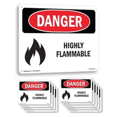 Highly Flammable OSHA Danger Sign Metal, Plastic, Or Decal – 5 or 10 Pack