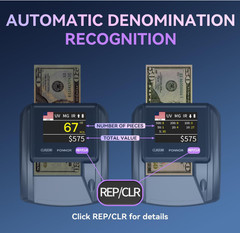 Comprobador de billetes con pantalla digital 3″ para USD EUR CAD MXN