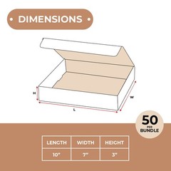 White Corrugated Mailers 10 x 7 x 3″ For Mailing/Shipping ECT-32B 50/Case