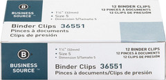 Medium Binder Clips, Fold-Back, 0.63″ Capacity, Steel, 12 Count