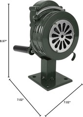 BASE MOUNT LOUD! HAND CRANK MANUAL OPERATED AIR RAID ALARM METAL PORTABLE SIREN