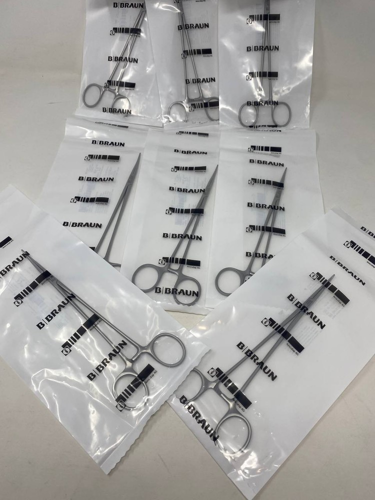 Aesculap BH187R Jacobsen Curved Forceps Pack of 8 New & Sealed