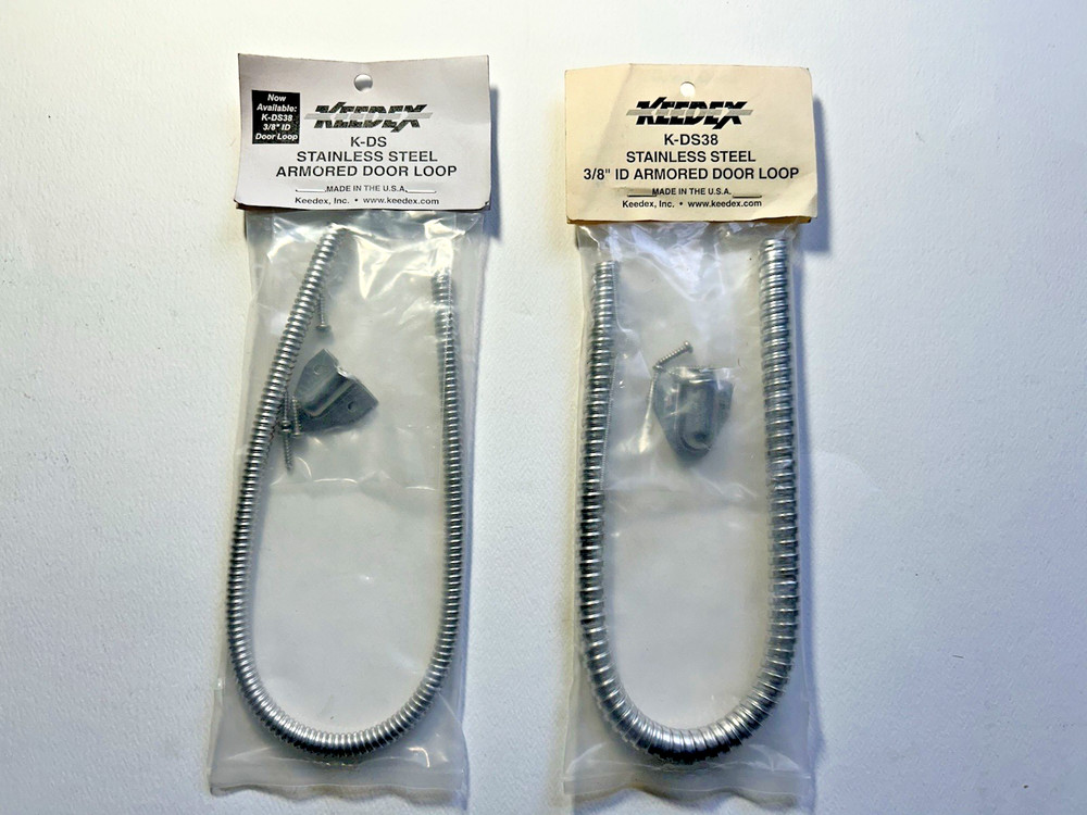 1 Ea. Keedex K-DS 1/4″ & 1 Ea. K-DS38 3/8″ Stainless Steel Armored Door Loops