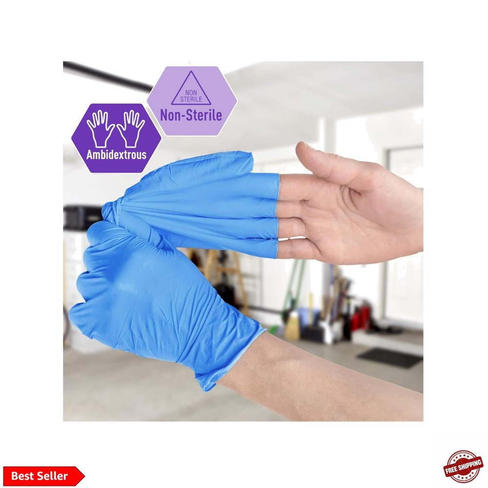 Nitrile/Vinyl Blend Exam Gloves,Powder-Free,Blue,Large,100-Count