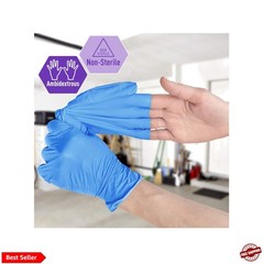 Nitrile/Vinyl Blend Exam Gloves,Powder-Free,Blue,Large,100-Count
