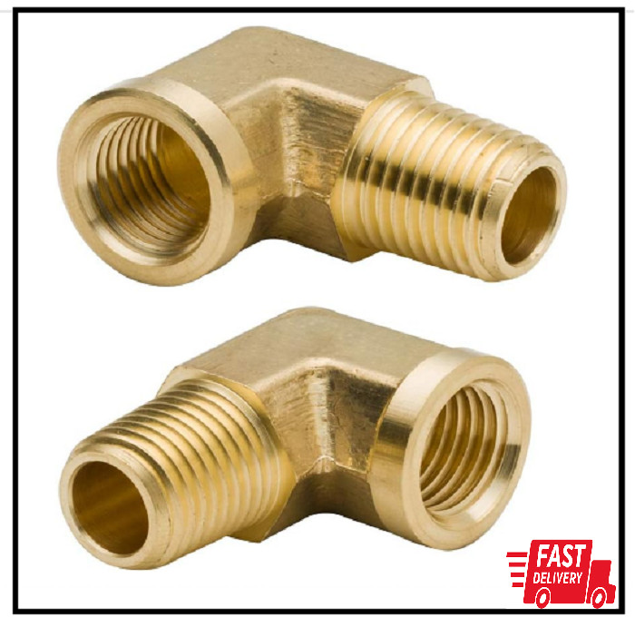 1/8 Inch Brass Street 90 Degree Elbow 1/8″ NPT 1/8, Pack Of 2,Brass