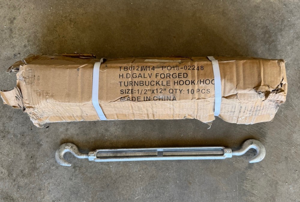 Box Of 10 Turnbuckle Drop Forged/HD Galvanized Steel Turnbuckle Hook/Hook 1/2×12