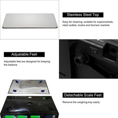 US 40kg/5g Digital Price Computing Scale Black for Vegetable Food US Plug w/ LCD