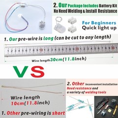 25PCS Pre-Wired 0805 SMD LEDs(Light Mode: Continuous Warm White Light) Micro …
