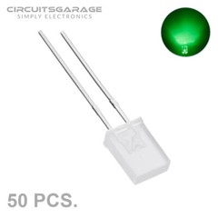 50 X 2x5x7 mm Ultra Bright Water Clear Green Rectangle LED Light Emitting Diode