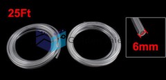 2Pcs 7.6M 25ft Clear Polyurethane FlexibleAir Tube PU Tubing Pipe Hose 6mmx4mm #