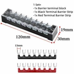 Dual Row 8 Position Screw Terminal Electric Barrier Strip Block 600V 25A 1-10Set