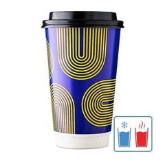 Insulated Hot Cups with Lids 16 oz Double Wall Paper Coffee Cups 20 Count Leak