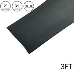 3:1 Heat Shrink Tube – 2″ Black Dual Wall Marine Adhesive Glue Lined Waterproof
