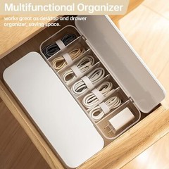 Cable Organizer Storage Box with 7 Wire Ties,Desktop Management Box…
