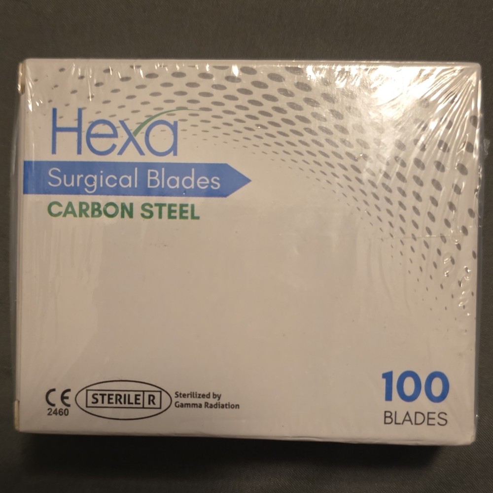 Hexa PCS15 Surgical Blades Carbon Steel Size 15 Box of 100 General Surgery