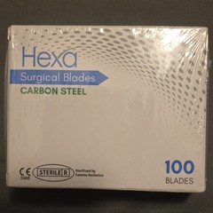 Hexa PCS15 Surgical Blades Carbon Steel Size 15 Box of 100 General Surgery
