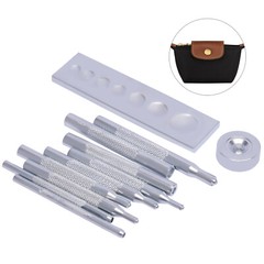 11pcs/Set Craft Tool Die Punch Snap Rivet Setter Base DIY Leather Working Craft