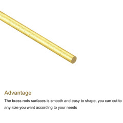 Brass Rod,Brass Solid round Rod 1.8Mm/0.07Inch Diameter 200Mm Length Lathe Bar S