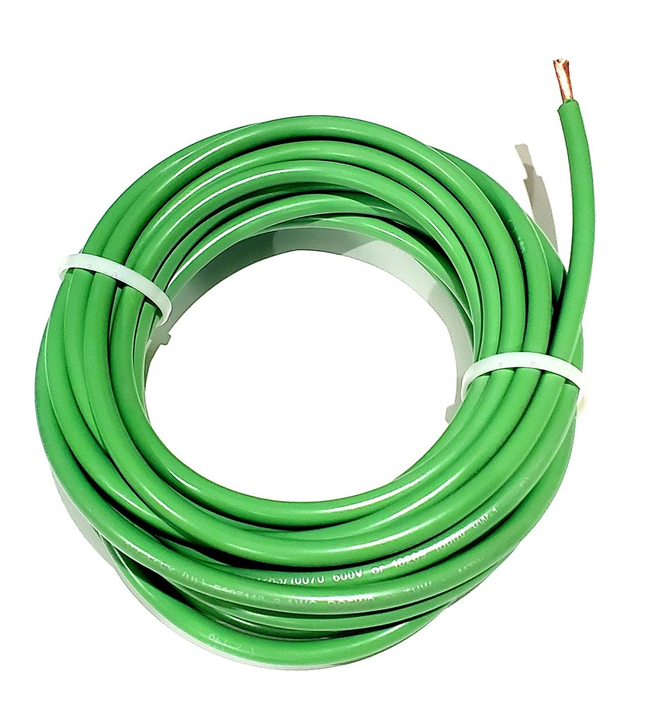 ACDC Wire and Supply MTW 8 AWG Gauge Green Stranded Copper SGT Primary Ground…