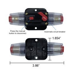 80A Inline Circuit Breaker Stereo Audio Manual Reset for Auto Marine RV 80 Amp