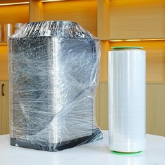 Durable 80 Gauge Clear Stretch Film with Handles – 12” x 1000′ for Easy Packing